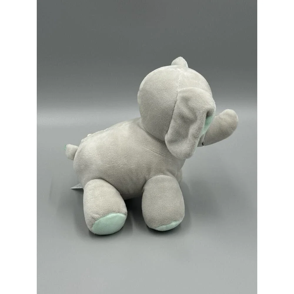 CARTERS Gray Mint Green Elephant Wind Up Musical Plush Moves Head Stuffed Animal